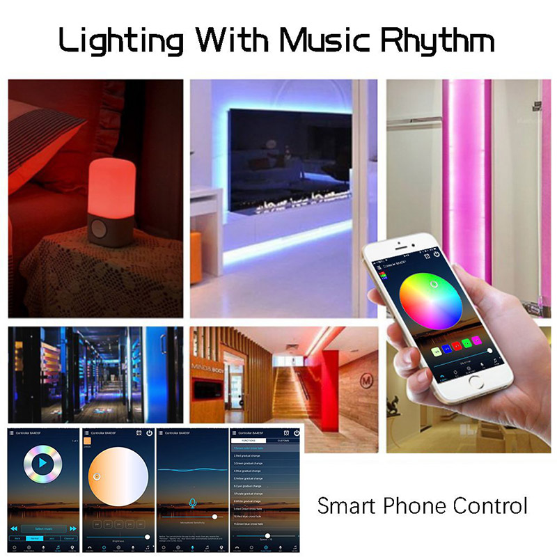 DC12/24V WiFi Smart 3 Buttons RGB LED Light Controller, Work With Alexa & Google Assistant, With 24-key IR Remote Control